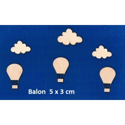 SKLEJKA #3mm Balon , zawody balonowe, obrazek, mini chmurki / komplet 6szt / balony